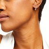 Thumbnail Image 1 of Cubic Zirconia Rectangular Huggie Hoop Earrings in 10K Gold