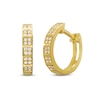 Thumbnail Image 0 of Quad Cubic Zirconia Huggie Hoop Earrings in 10K Gold