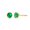 Child's 4.0mm Simulated Emerald Solitaire Stud Earrings in 14K Gold