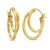 18.0mm Double Hoop Earrings in Hollow 14K Gold