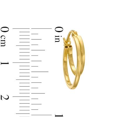 18.0mm Double Hoop Earrings in Hollow 14K Gold