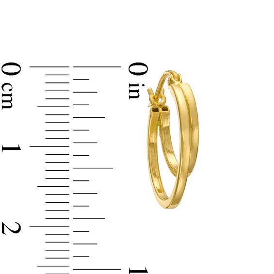 18.0mm Double Hoop Earrings in Hollow 14K Gold