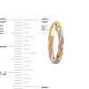 Thumbnail Image 2 of 16.5mm Twist Hoop Earrings in Hollow 14K Tri-Tone Gold