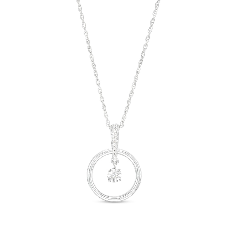 Unstoppable Love™ Diamond Accent Dangle Circle Pendant in Sterling Silver|Peoples Jewellers