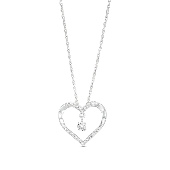 Unstoppable Love™ Diamond Accent Dangle Heart Pendant in Sterling ...