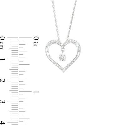 Unstoppable Love™ Diamond Accent Dangle Heart Pendant in Sterling Silver