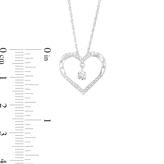 Unstoppable Love™ Diamond Accent Dangle Heart Pendant in Sterling Silver