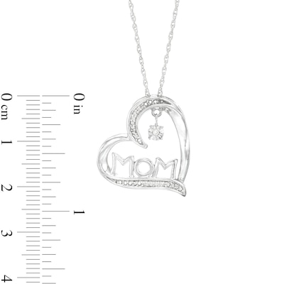 Unstoppable Love™ Diamond Accent Tilted Heart with "MOM" Pendant in Sterling Silver