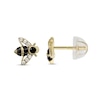 Thumbnail Image 0 of Child's Black and White Cubic Zirconia Bumble Bee Stud Earrings in 14K Gold