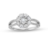 Thumbnail Image 0 of 0.25 CT. T.W. Diamond Floral Composite Split Shank Promise Ring in Sterling Silver
