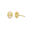 Mariner Chain Stud Earrings in Hollow 10K Gold