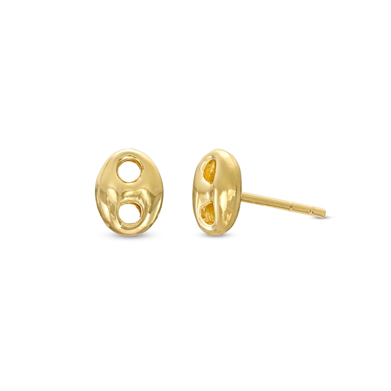 Mariner Chain Stud Earrings in Hollow 10K Gold|Peoples Jewellers