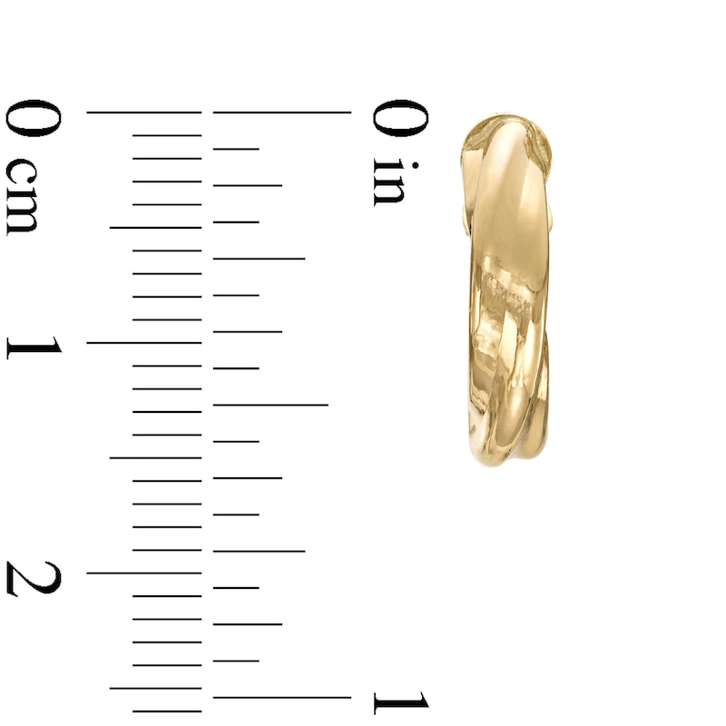 Twist 15.0mm Tube Hoop Earrings in Hollow 10K Gold