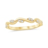 0.12 CT. T.W. Marquise Multi-Diamond Slanted Wavy Stackable Band in 10K Gold