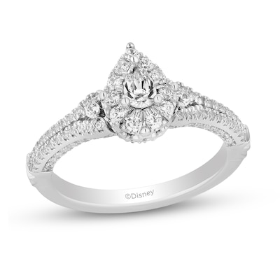 Collector's Edition Enchanted Disney 0.69 CT. T.W. Pear Diamond Engagement Ring in 14K White Gold