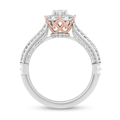 Collector's Edition Enchanted Disney 0.95 CT. T.W. Oval Diamond Engagement Ring in 14K Two-Tone Gold