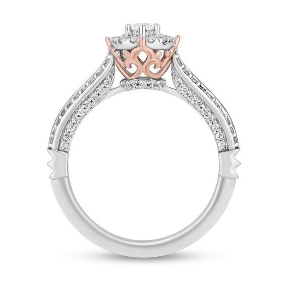 Collector's Edition Enchanted Disney 0.95 CT. T.W. Oval Diamond Engagement Ring in 14K Two-Tone Gold