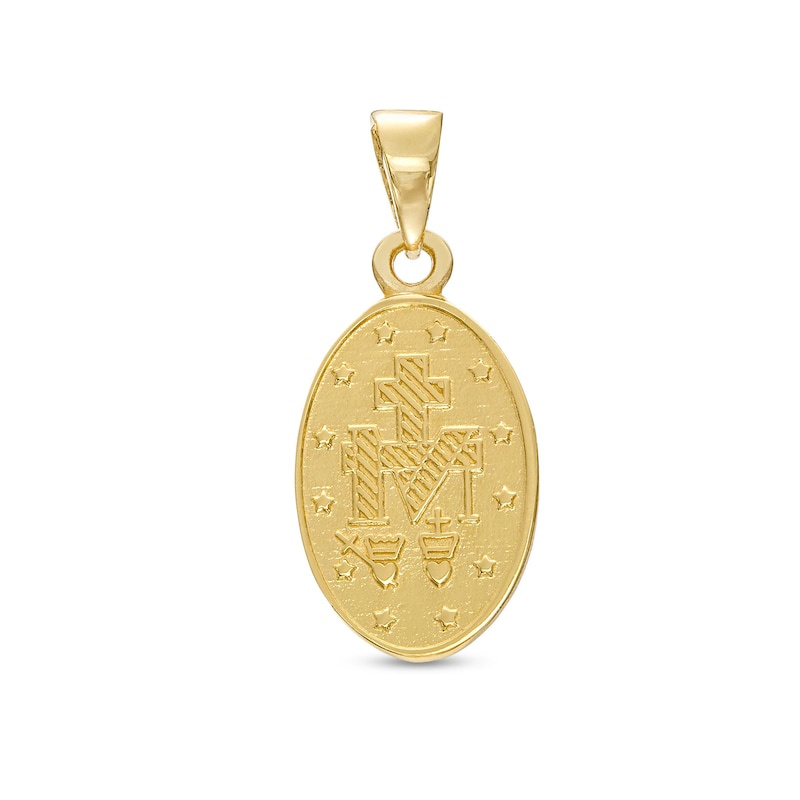 Oval Virgin Mary "Pray for Us" Charm in 14K Gold|Peoples Jewellers