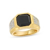 Thumbnail Image 1 of Men's 11.0mm Octagonal Onyx and 0.50 CT. T.W. Diamond Tiered Row Ring in 10K Gold