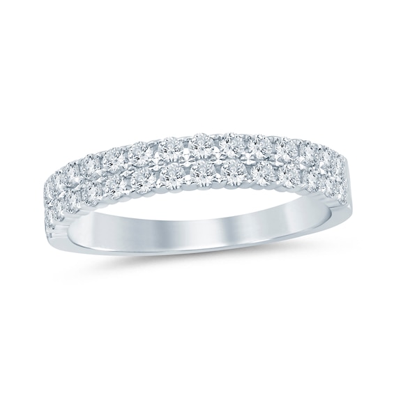 0.45 CT. T.W. Diamond Double Row Stackable Band in 14K White Gold