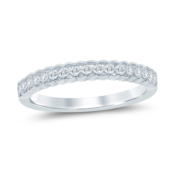 0.23 CT. T.W. Diamond Lattice-Style Stackable Band in 10K White Gold