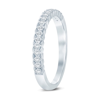 0.23 CT. T.W. Diamond Lattice-Style Stackable Band in 10K White Gold