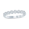 Thumbnail Image 1 of 0.23 CT. T.W. Diamond Bead Frame Vintage-Style Stackable Band in 10K White Gold