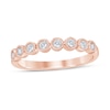 Thumbnail Image 1 of 0.23 CT. T.W. Diamond Bead Frame Vintage-Style Stackable Band in 10K Rose Gold