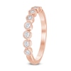 0.23 CT. T.W. Diamond Bead Frame Vintage-Style Stackable Band in 10K Rose Gold