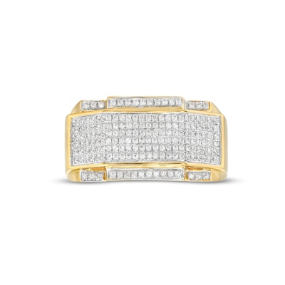 Men's 0.50 CT. T.W. Diamond Layered Geometric Ring in 10K Gold