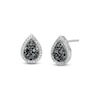 0.50 CT. T.W. Black and White Multi-Diamond Teardrop Stud Earrings in Sterling Silver