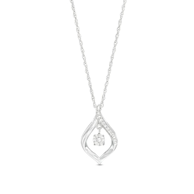 Unstoppable Love™ Diamond Accent Dangle Flame Pendant in Sterling Silver