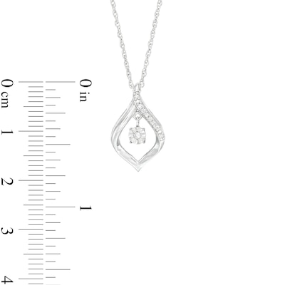 Unstoppable Love™ Diamond Accent Dangle Flame Pendant in Sterling Silver