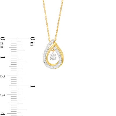 Unstoppable Love™ 0.20 CT. T.W. Diamond Dangle Double Teardrop Pendant in 10K Gold