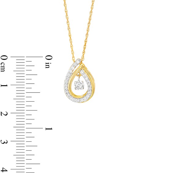 Unstoppable Love™ 0.20 CT. T.W. Diamond Dangle Double Teardrop Pendant in 10K Gold