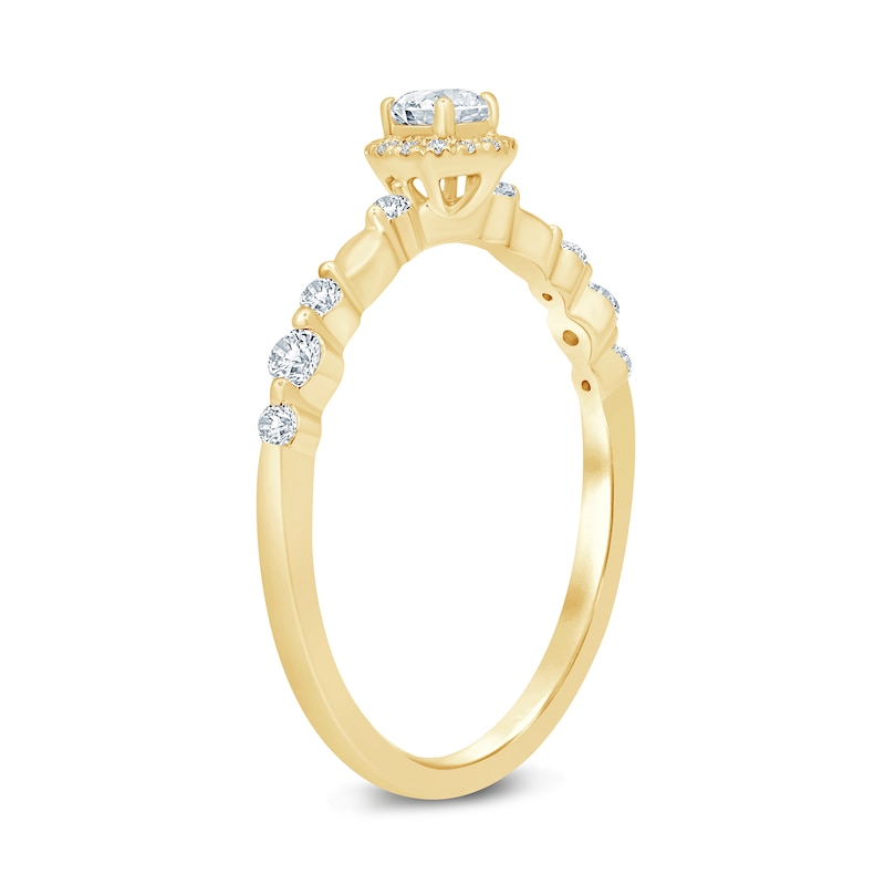 Main Image 2 of 0.29 CT. T.W. Diamond Frame Station Engagement Ring in 10K Gold (I/I3)