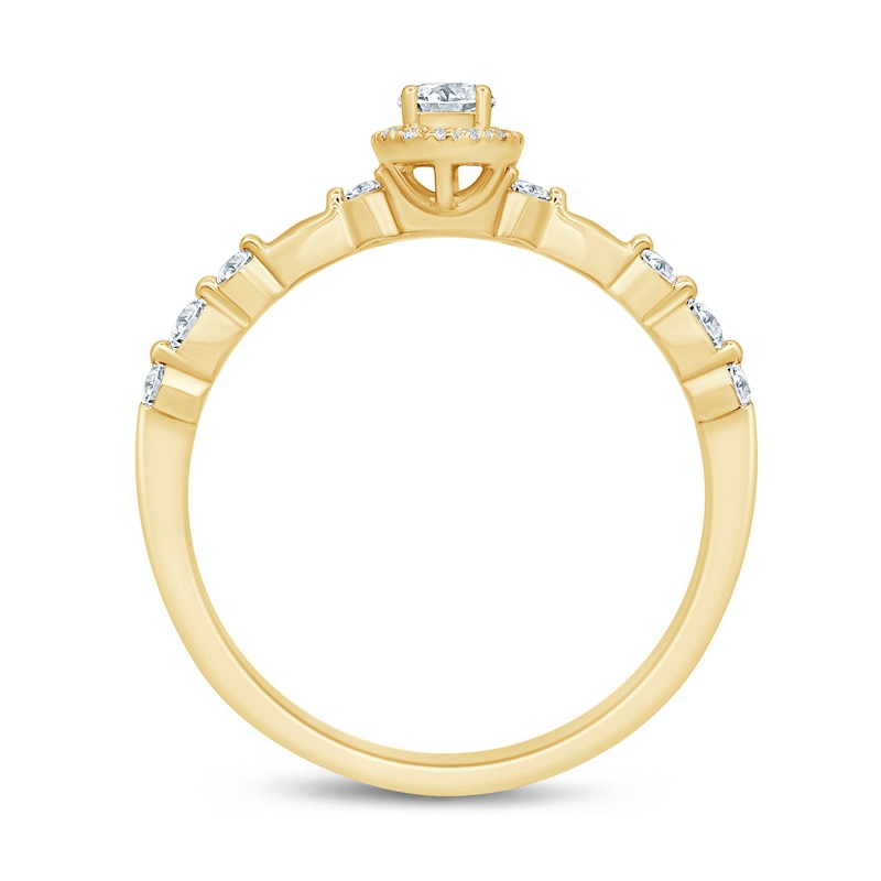 Main Image 3 of 0.29 CT. T.W. Diamond Frame Station Engagement Ring in 10K Gold (I/I3)