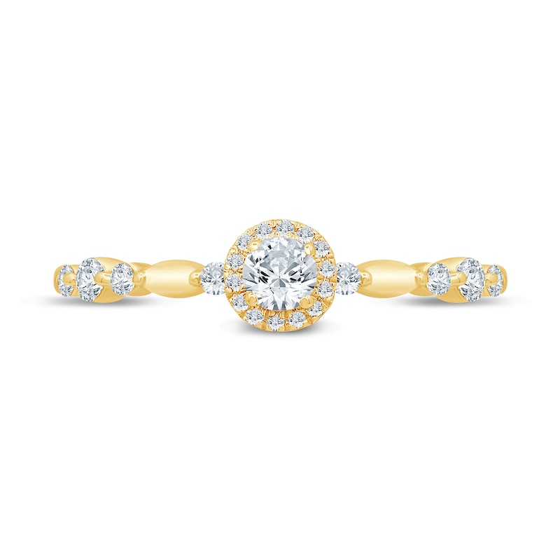 0.29 CT. T.W. Diamond Frame Station Engagement Ring in 10K Gold (I/I3)