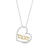 Thumbnail Image 0 of 0.15 CT. T.W. Diamond Sideways Heart with "mom" Pendant in Sterling Silver and 10K Gold