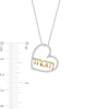 0.15 CT. T.W. Diamond Sideways Heart with "mom" Pendant in Sterling Silver and 10K Gold