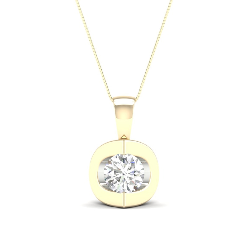 0.50 CT. Canadian Certified Diamond Solitaire Tension-Set Pendant in 14K Gold (I/I2) - 17"