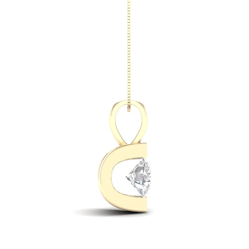 0.50 CT. Canadian Certified Diamond Solitaire Tension-Set Pendant in 14K Gold (I/I2) - 17"