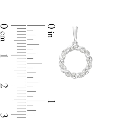 Circle of Gratitude® Collection 0.15 CT. T.W. Diamond "Mom" Twist Pendant and Drop Earrings Set in Sterling Silver