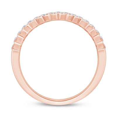 0.23 CT. T.W. Diamond Lattice-Style Stackable Band in 10K Rose Gold