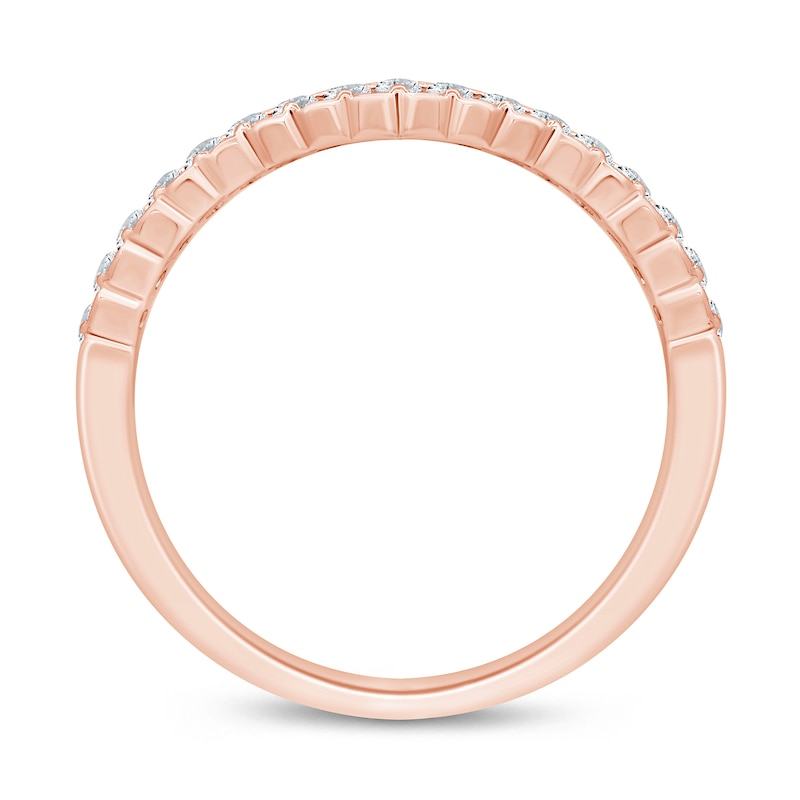 0.23 CT. T.W. Diamond Lattice-Style Stackable Band in 10K Rose Gold