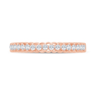 0.23 CT. T.W. Diamond Lattice-Style Stackable Band in 10K Rose Gold