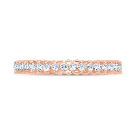 0.23 CT. T.W. Diamond Lattice-Style Stackable Band in 10K Rose Gold