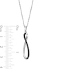 Thumbnail Image 2 of 0.15 CT. T.W. Black Diamond Elongated Infinity Pendant in Sterling Silver