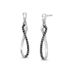 Thumbnail Image 0 of 0.15 CT. T.W. Black Diamond Elongated Infinity Drop Earrings in Sterling Silver