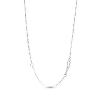 Pear-Shaped Lab-Created Emerald and 5.0-5.5mm Freshwater Cultured Pearl Station Necklace in Sterling Silver